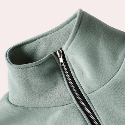 Women's Casual Tracksuit with Zip-Up Top and Joggers – Stylish 2-Piece Set for Leisure, Everyday Wear, and Relaxation