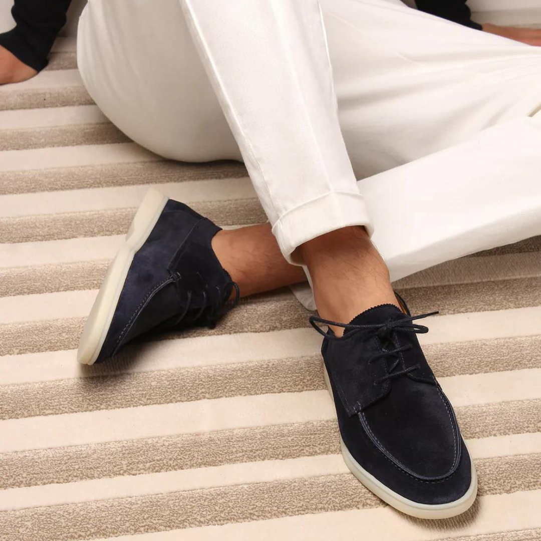 Loafers bărbătești din piele cu închidere cu șireturi – pantofi clasici pentru afaceri, birou, petreceri și ținute smart casual de zi cu zi