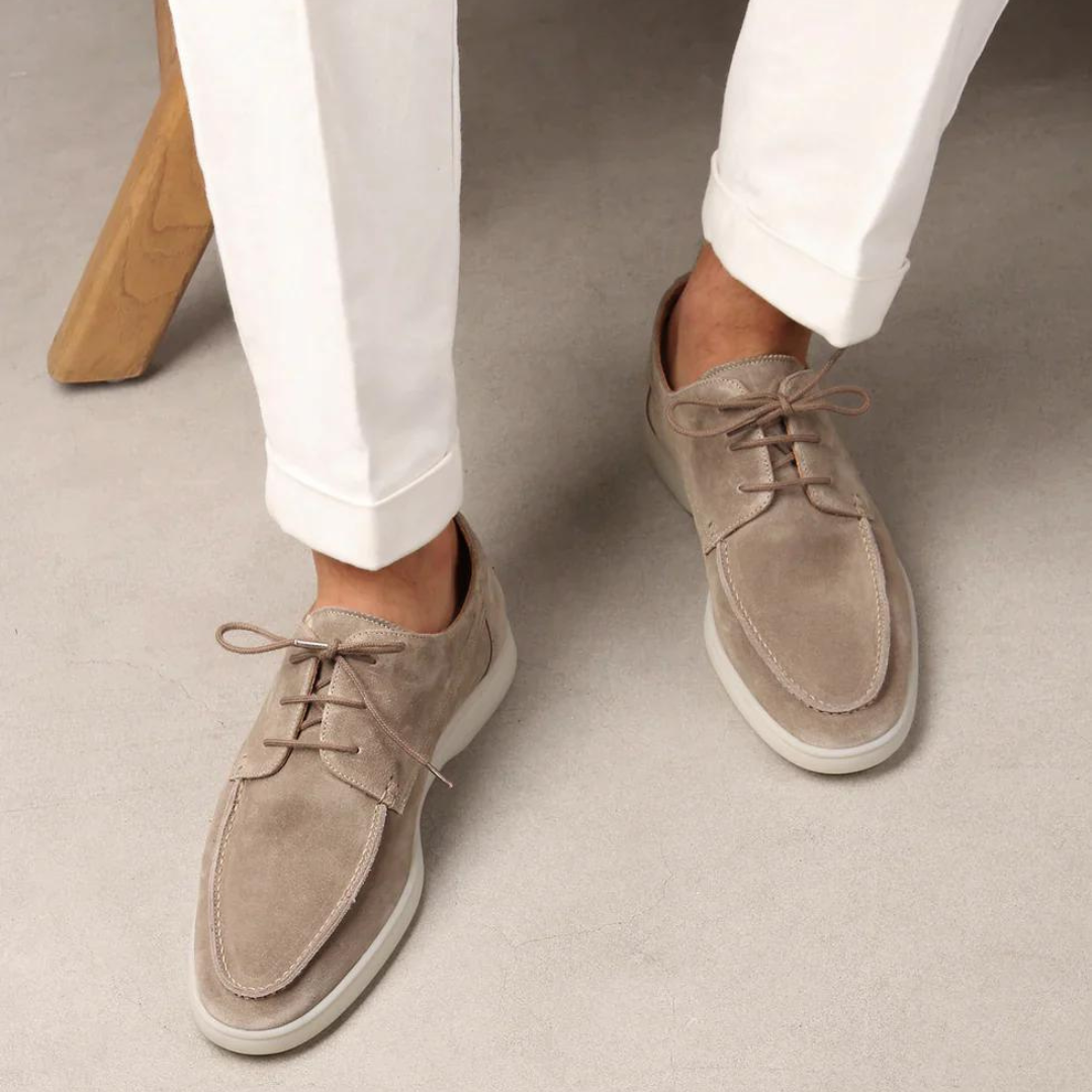Loafers bărbătești din piele cu închidere cu șireturi – pantofi clasici pentru afaceri, birou, petreceri și ținute smart casual de zi cu zi