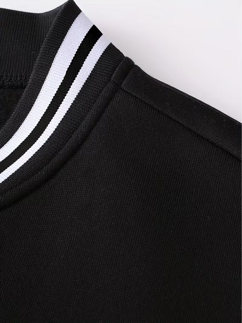 Men's Color-Block Jacket with Baseball Collar and Zip Closure – Lightweight Autumn Jacket for Everyday Wear, Leisure, Travel and Casual Style