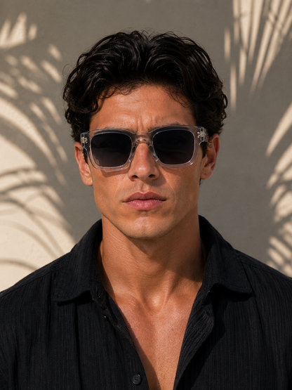 Gafas de sol polarizadas para hombre con montura cuadrada y protección UV: gafas modernas para conducir, tiempo libre, viajes y uso diario
