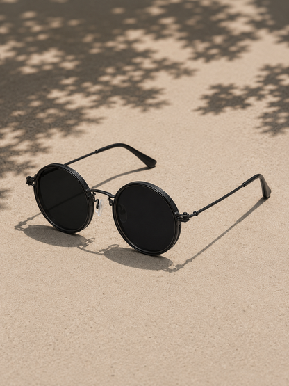 Ochelari de soare pentru bărbați, cu ramă rotundă și lentile polarizate – design inspirat de stilul vintage pentru vară, vacanță, condus și utilizare zilnică