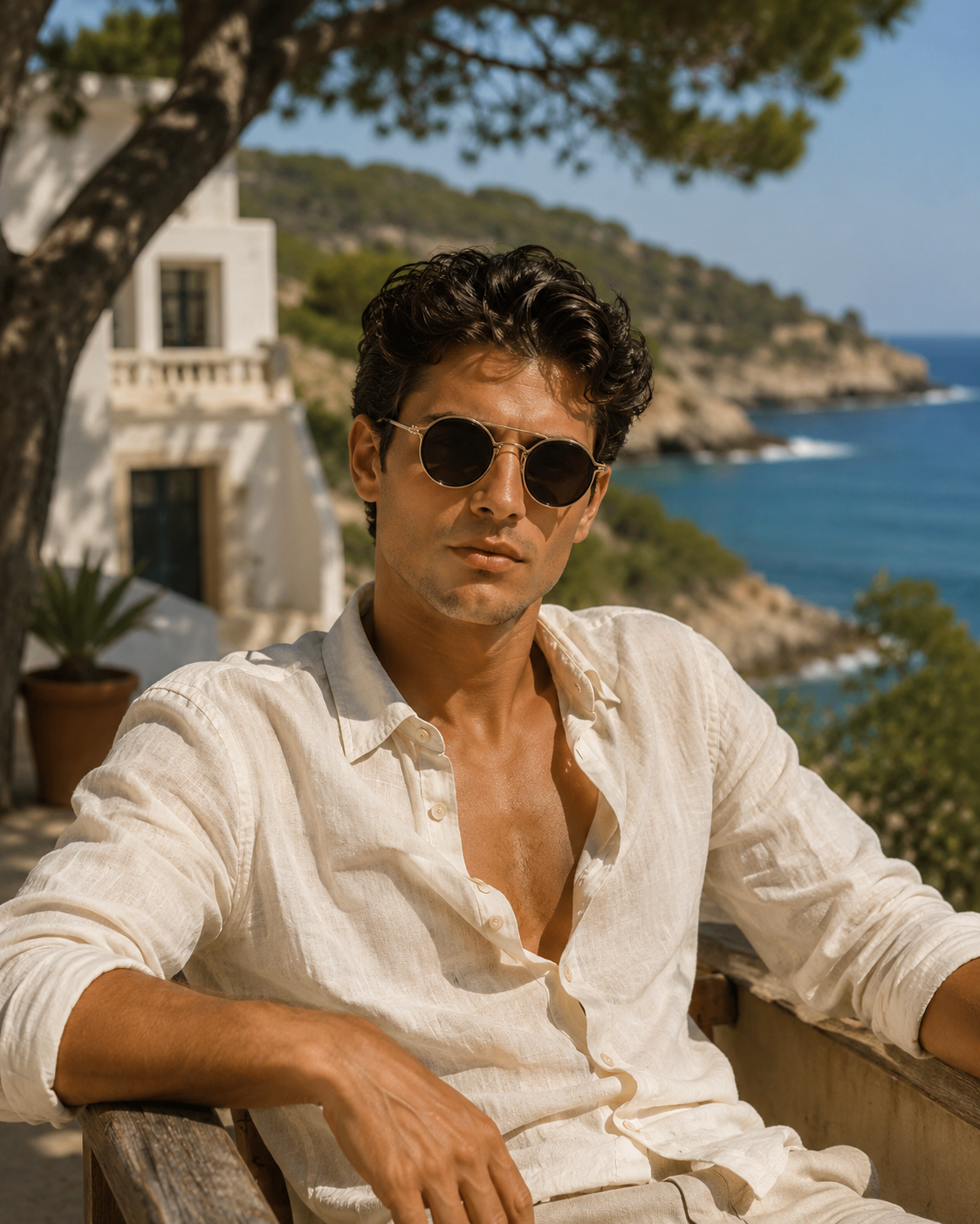 Ochelari de soare pentru bărbați, cu ramă rotundă și lentile polarizate – design inspirat de stilul vintage pentru vară, vacanță, condus și utilizare zilnică