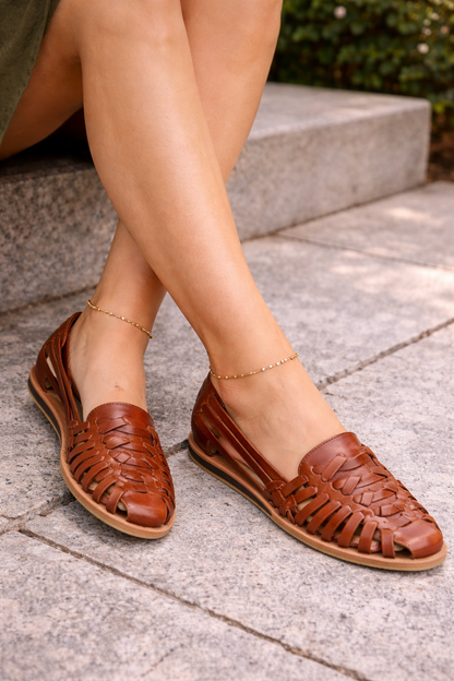 Zapatos planos de cuero para mujer con puntera cerrada y diseño trenzado - zapatos clásicos para el día a día, la oficina, el tiempo libre y un estilo smart casual