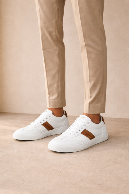 Herre Sneakers Med Snørebånd Og Flad Hverdagssål