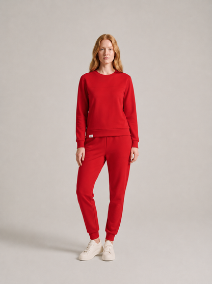 Conjunto térmico de mujer para estar en casa, con sudadera de manga larga y joggers con forro polar - Conjunto cálido y cómodo para los días fríos, para llevar a capas y relajarse en casa