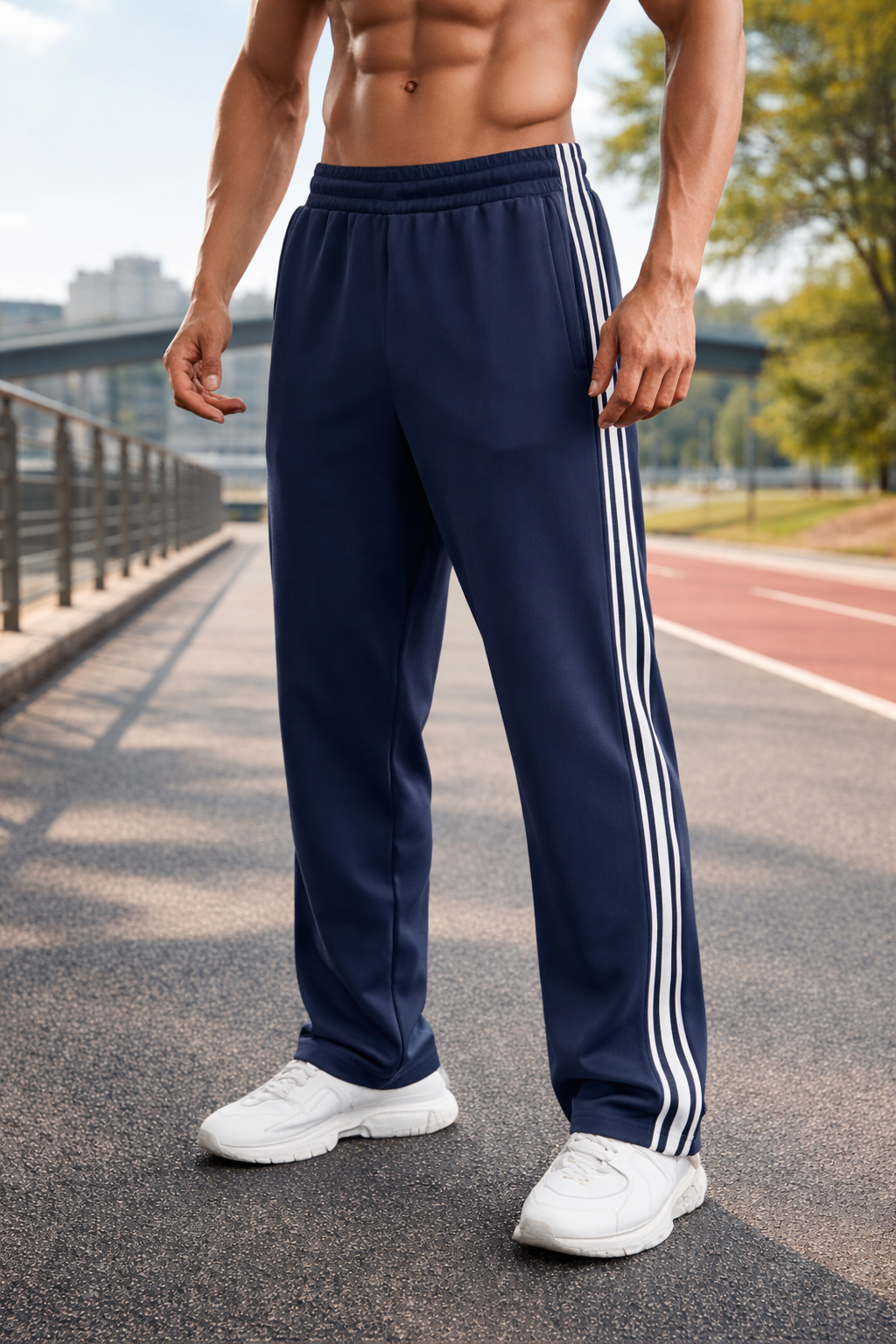 Pantaloni sport pentru bărbați cu șnur – pantaloni ușori de antrenament pentru sport, timp liber, exerciții și purtare zilnică