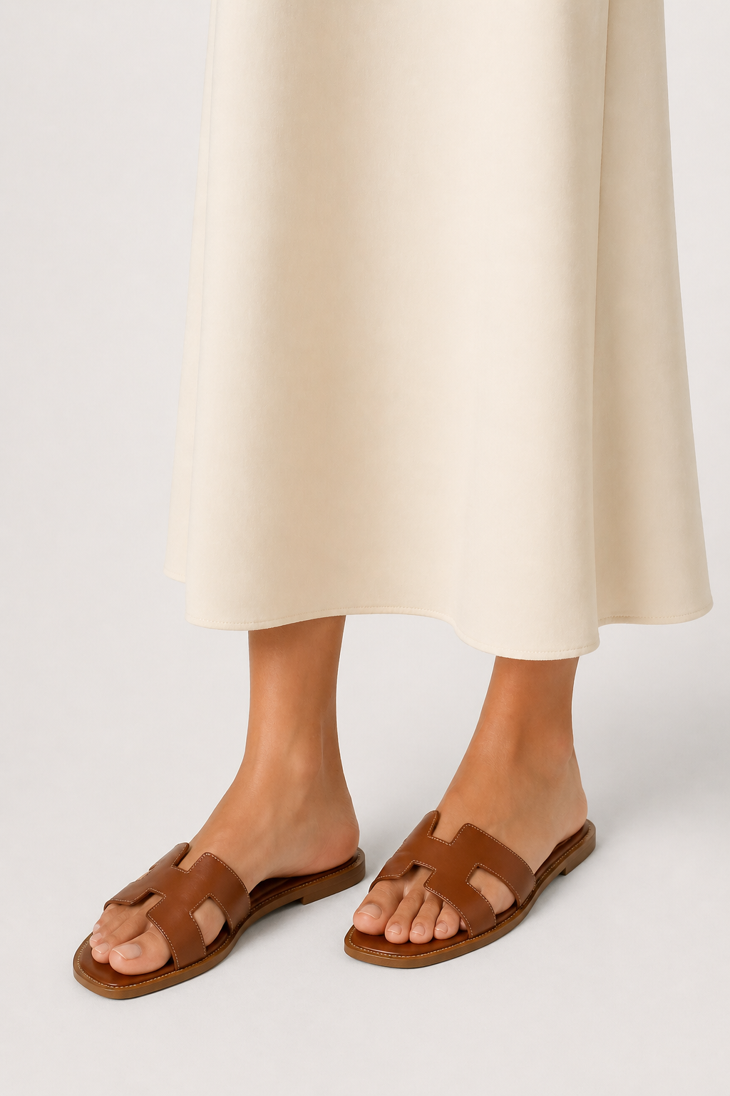 Læder Sandaler Slip-On Flad Komfort