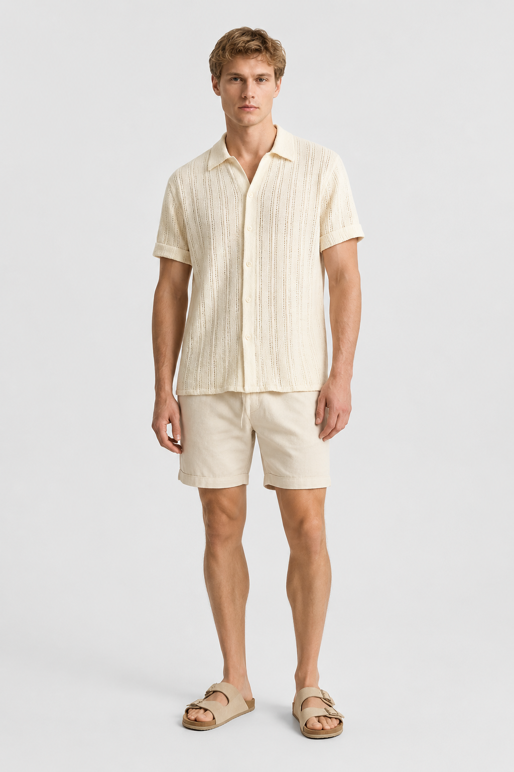 Herre Afslappede Shorts Med Snøre Talje Og Let Sommerkomfort
