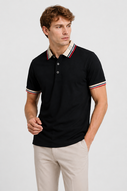 Herre Polo Shirt Med Kontrastkrave Og Smart Casual Stil