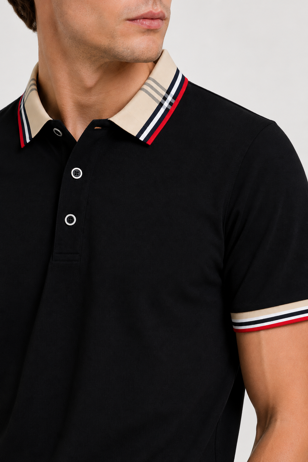 Herre Polo Shirt Med Kontrastkrave Og Smart Casual Stil