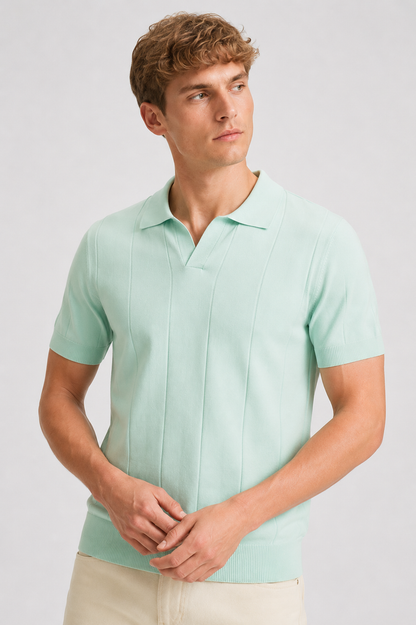 Herre Finstrikket Polo Med Smart Casual Stil