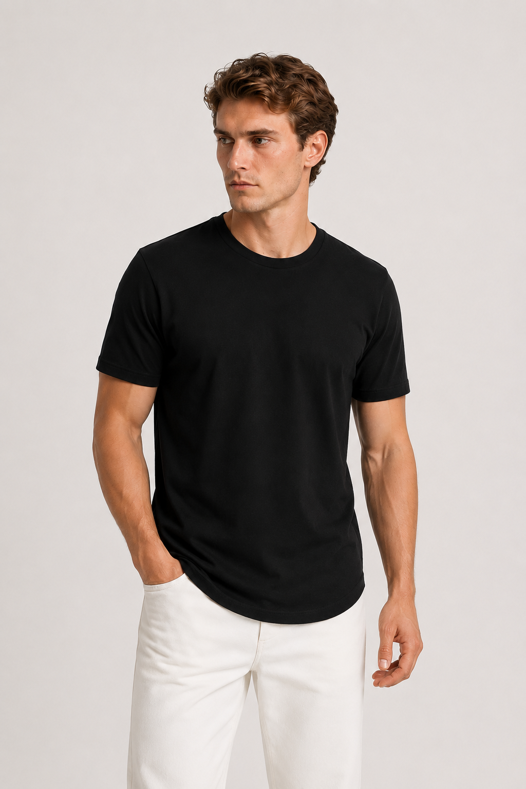 Herre Essential T-Shirt I Bomuldsblanding Med Komfortabel Slim Fit