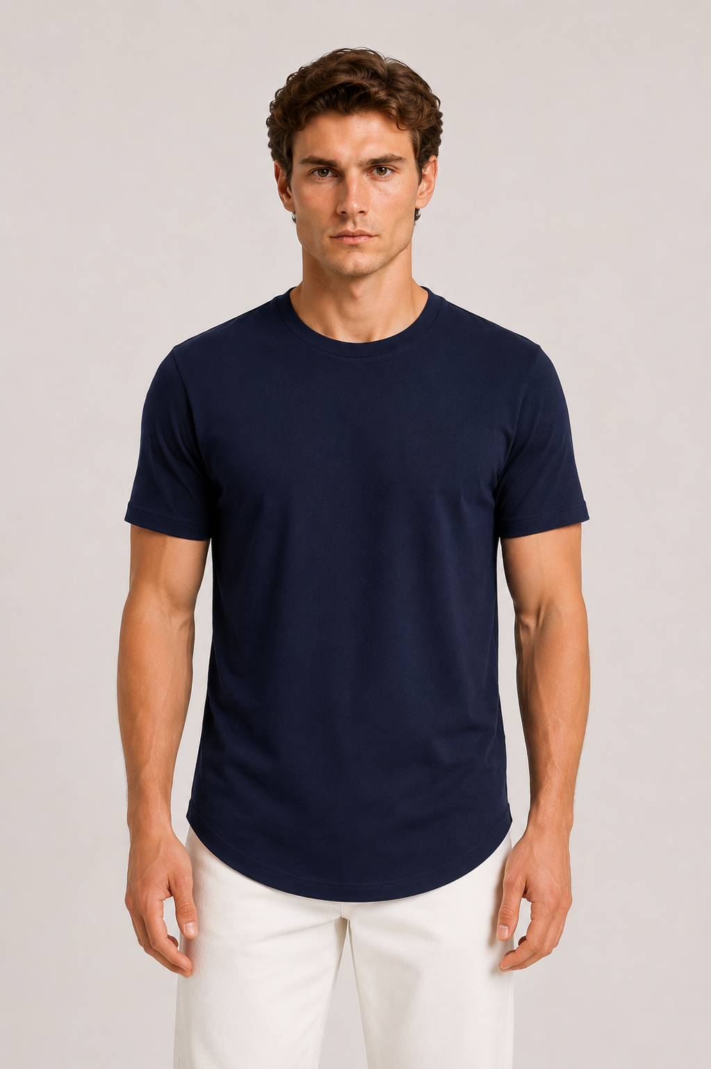 Herre Essential T-Shirt I Bomuldsblanding Med Komfortabel Slim Fit
