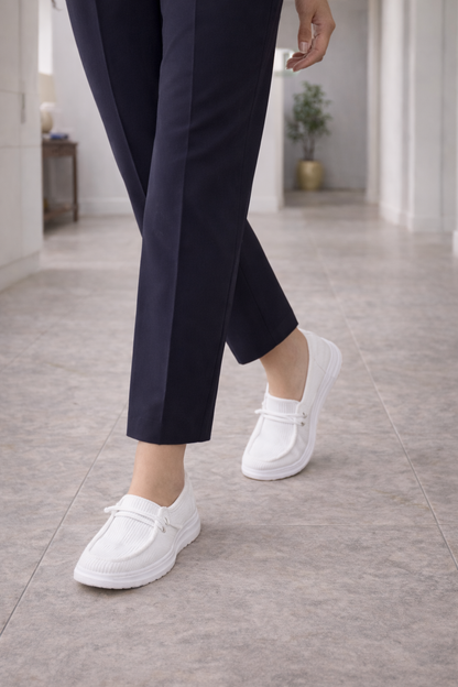 Dame Slip-on Loafers Med Dekorativ Rem – Klassiske Sko Til Kontor, Hverdagsbrug, Business Og Smart Casual Stil