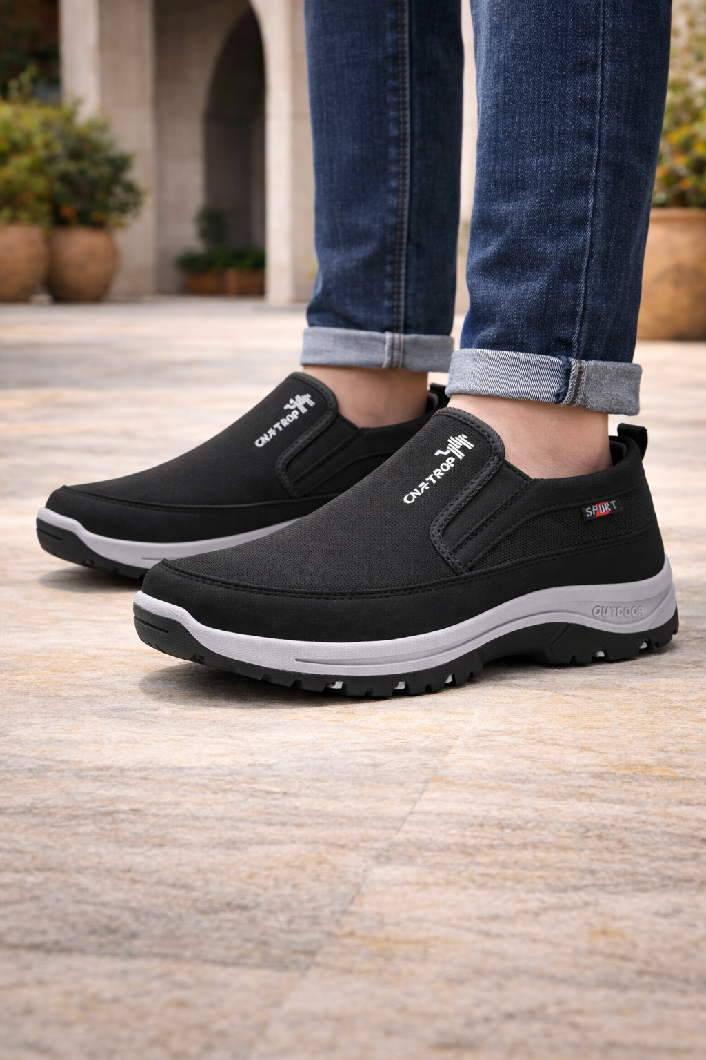 Herre Slip-On Gåsko Med Polstret Komfort Til Hverdagen