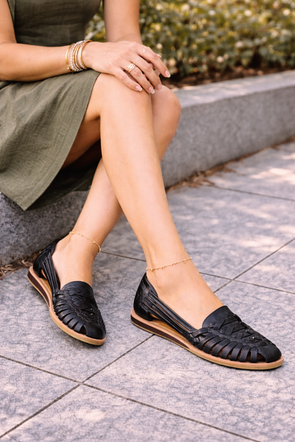 Zapatos planos de cuero para mujer con puntera cerrada y diseño trenzado - zapatos clásicos para el día a día, la oficina, el tiempo libre y un estilo smart casual