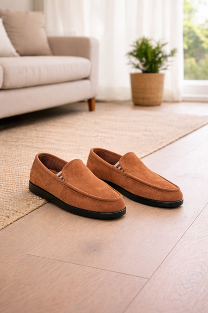 Herre Slip-On Loafers Med Tekstiloverdel Og Afslappet Stil