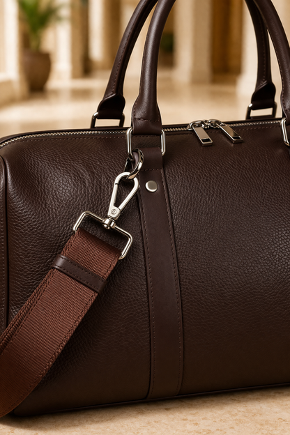 Men’s Leather Travel Bag – Spacious Weekender Bag for Travel, Work, Leisure, and Smart-Casual Style