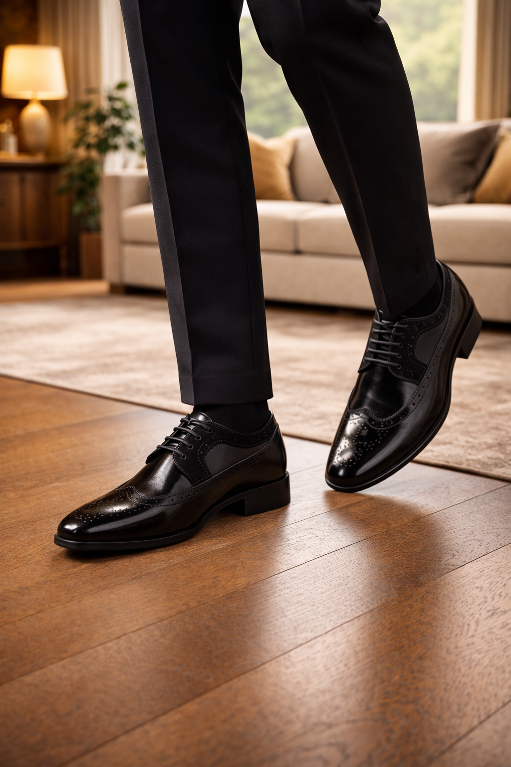 Herre Oxford-sko I Læder Med Broguedetaljer – Klassiske Dress-sko Til Kontor, Business, Bryllup Og Formelle Anledninger
