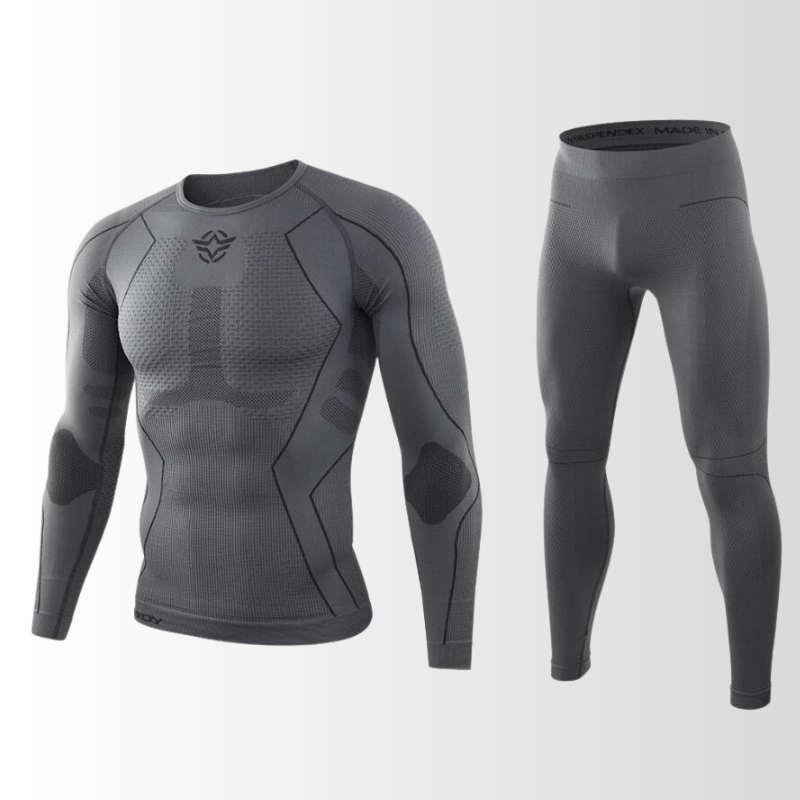 Herre Termisk Undertøjssæt Med Langærmet Kompressionstrøje Og Leggings – Åndeligt Og Fleksibelt Baselayer Til Vintersport, Træning Og Kolde Dage