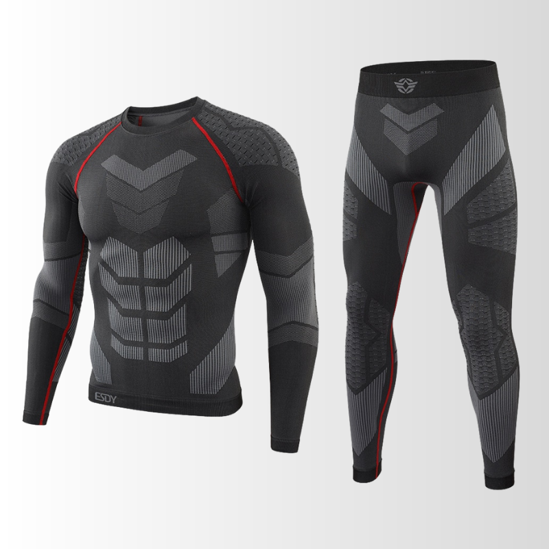 Herre Termisk Undertøjssæt Med Langærmet Kompressionstrøje Og Leggings – Åndeligt Og Fleksibelt Baselayer Til Vintersport, Træning Og Kolde Dage