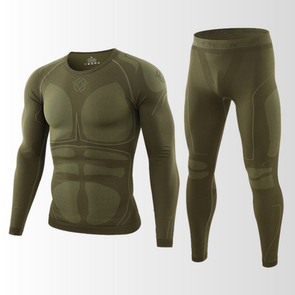 Herre Termisk Undertøjssæt Med Langærmet Kompressionstrøje Og Leggings – Åndeligt Og Fleksibelt Baselayer Til Vintersport, Træning Og Kolde Dage