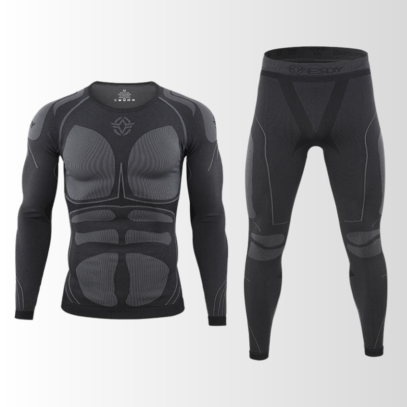 Herre Termisk Undertøjssæt Med Langærmet Kompressionstrøje Og Leggings – Åndeligt Og Fleksibelt Baselayer Til Vintersport, Træning Og Kolde Dage