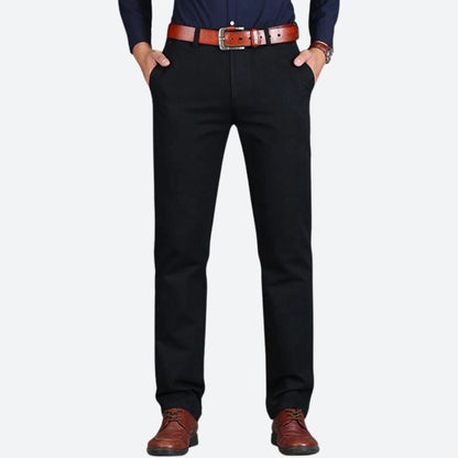 Herre Skræddersyede Straight-leg Chinos Med Flad Front – Stilrene Bukser Med Elegant Pasform Til Hverdagsbrug, Kontor Og Smart Casual Stil