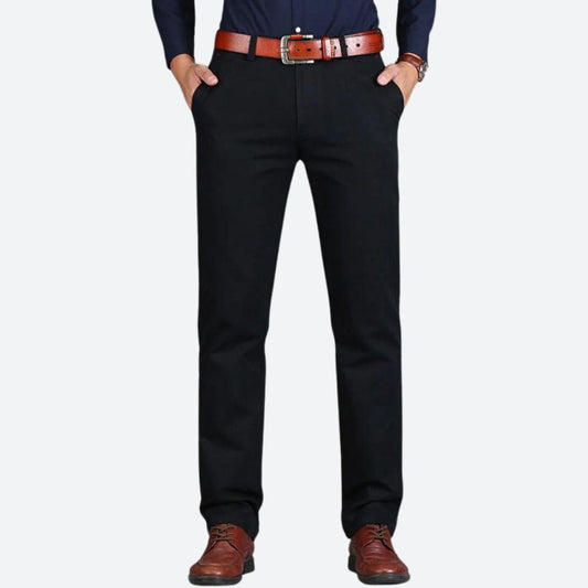 Herre Skræddersyede Straight-leg Chinos Med Flad Front – Stilrene Bukser Med Elegant Pasform Til Hverdagsbrug, Kontor Og Smart Casual Stil