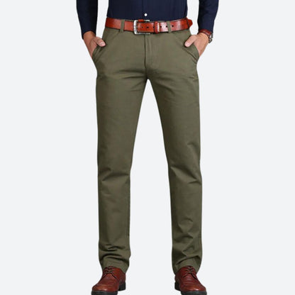 Herre Skræddersyede Straight-leg Chinos Med Flad Front – Stilrene Bukser Med Elegant Pasform Til Hverdagsbrug, Kontor Og Smart Casual Stil