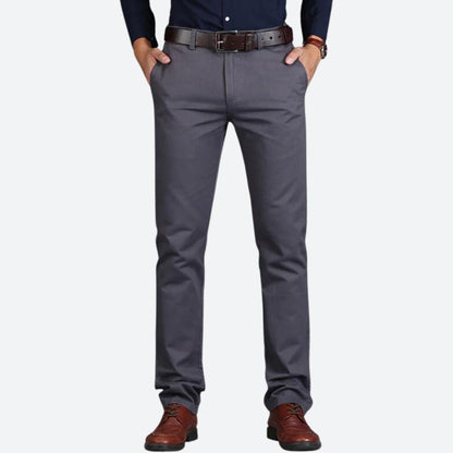 Herre Skræddersyede Straight-leg Chinos Med Flad Front – Stilrene Bukser Med Elegant Pasform Til Hverdagsbrug, Kontor Og Smart Casual Stil