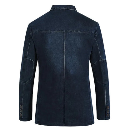 Blazer vaquero para hombre con tres botones y corte sastre – Chaqueta con estilo para el trabajo y un estilo casual elegante