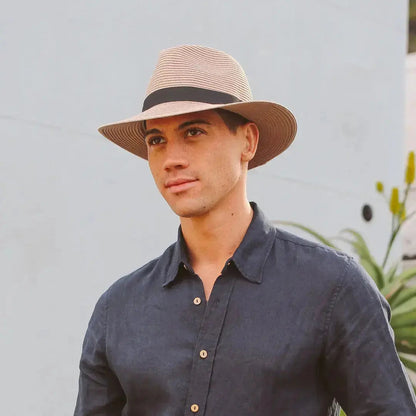 Men's Classic Fedora Sun Hat with Adjustable Fit – Stylish Summer Hat for Sunny Days, Vacation, the Beach, and Outdoor Use