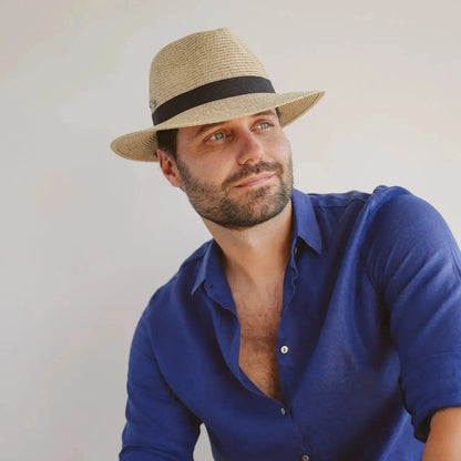 Men's Classic Fedora Sun Hat with Adjustable Fit – Stylish Summer Hat for Sunny Days, Vacation, the Beach, and Outdoor Use