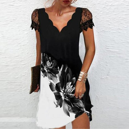 Rochie mini de damă cu mâneci din dantelă – rochie elegantă de vară pentru petreceri, seri și ocazii speciale