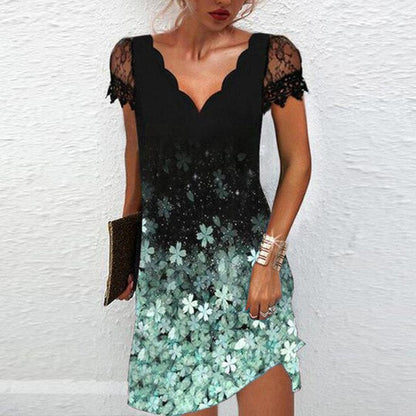 Rochie mini de damă cu mâneci din dantelă – rochie elegantă de vară pentru petreceri, seri și ocazii speciale