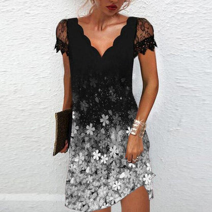Rochie mini de damă cu mâneci din dantelă – rochie elegantă de vară pentru petreceri, seri și ocazii speciale