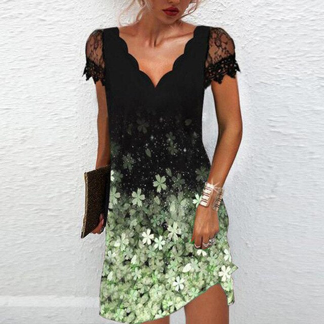 Rochie mini de damă cu mâneci din dantelă – rochie elegantă de vară pentru petreceri, seri și ocazii speciale