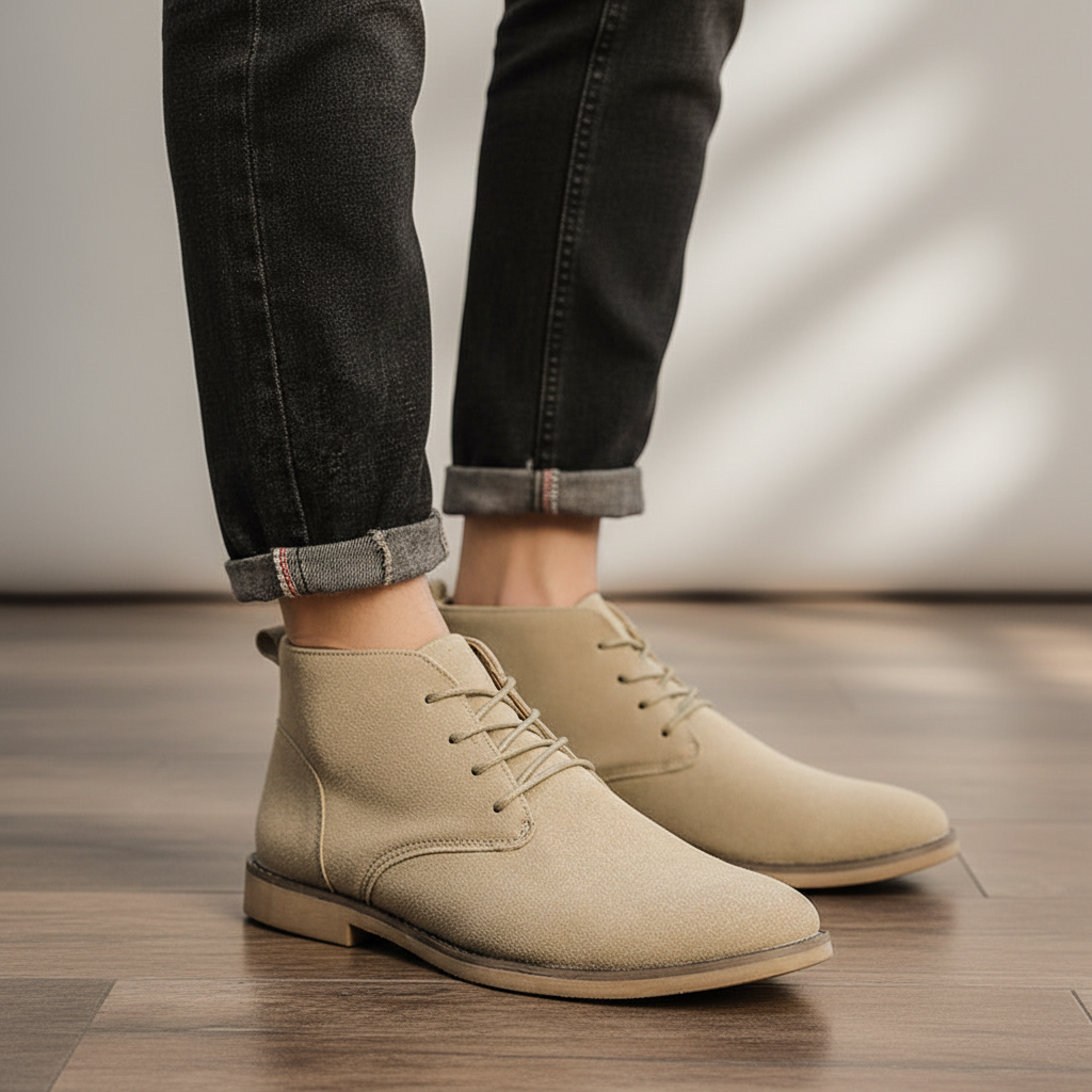 Herre Chukka Boots I Nubuck Med Slank Sålprofil