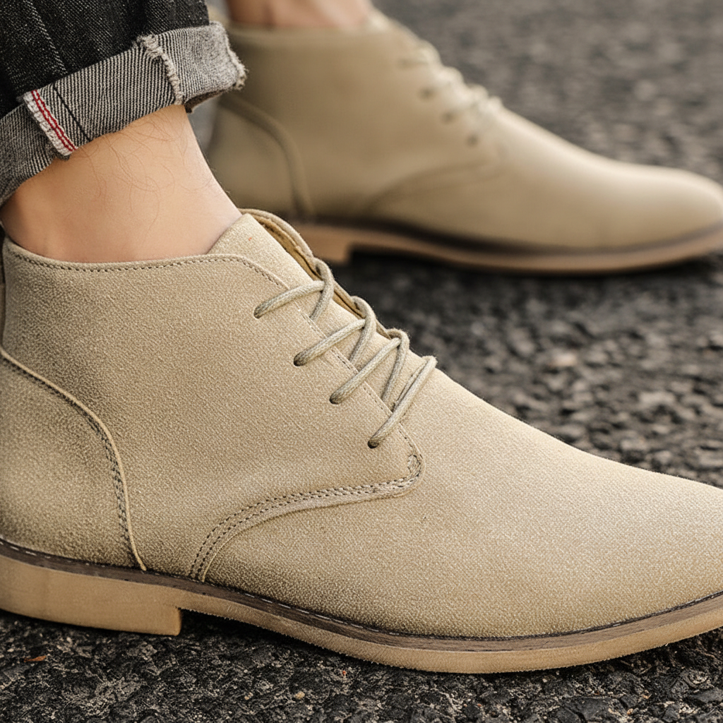 Herre Chukka Boots I Nubuck Med Slank Sålprofil