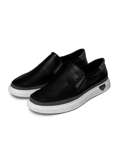 Men's Leather Slip-On Sneakers with a Lightweight Design – Stylish Everyday Shoes for Leisure, Walking, and Smart-Casual Outfits