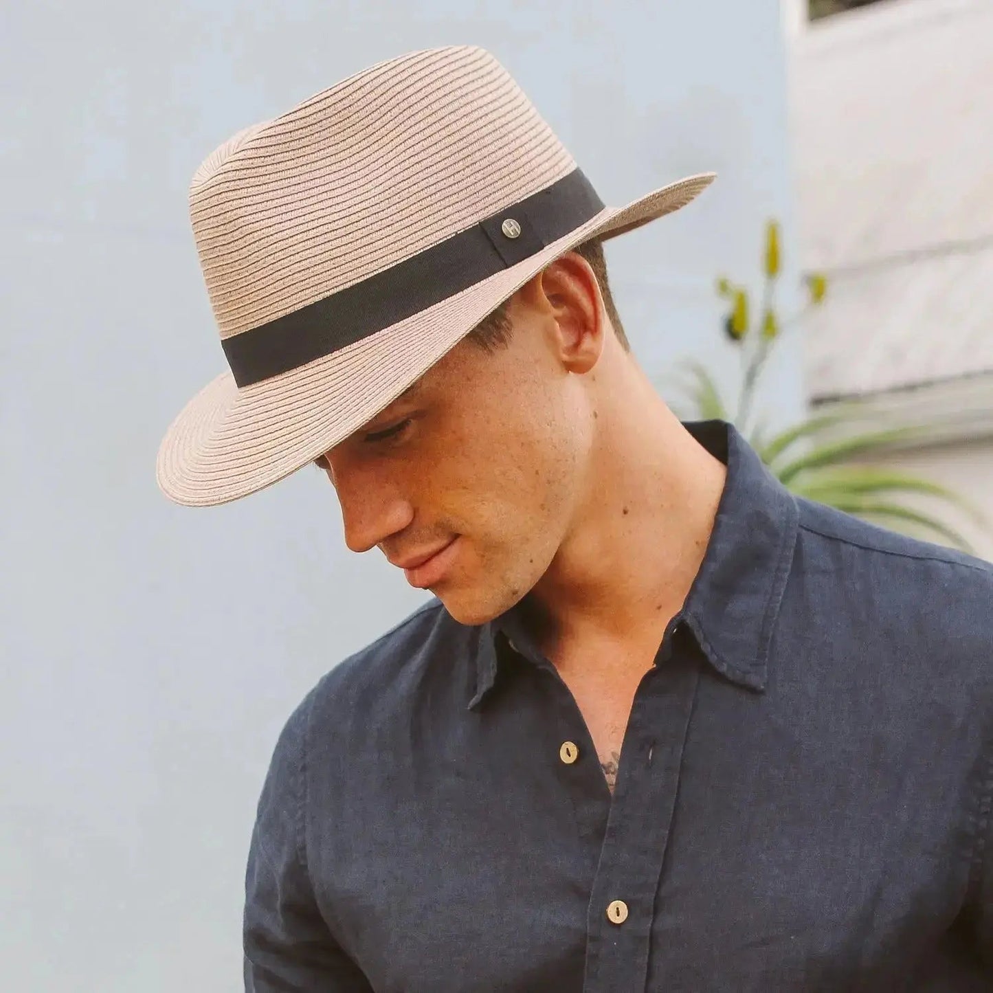 Men's Classic Fedora Sun Hat with Adjustable Fit – Stylish Summer Hat for Sunny Days, Vacation, the Beach, and Outdoor Use