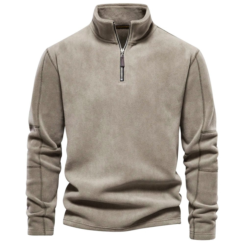 Herre Sweatshirt Med Kvart Lynlås – Varmt Lag Med Ståkrave Til Vinterens Fritid