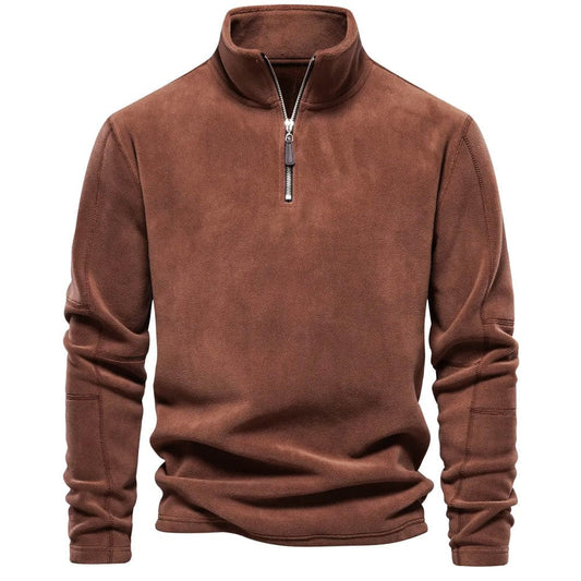 Men's Quarter-Zip Sweatshirt – Warm Layer with Stand Collar for Winter Leisure