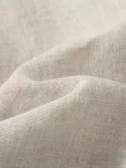 Pantaloni bărbătești din in, cu croială largă și talie cu șnur – pantaloni relaxați pentru vară, vacanță, timpul liber și stil smart-casual