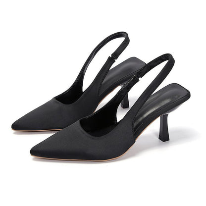 Women's Slingback Pumps with Pointed Toe and Low Heel – Elegant Shoes for the Office, Parties, Weddings, and Smart Casual Styles