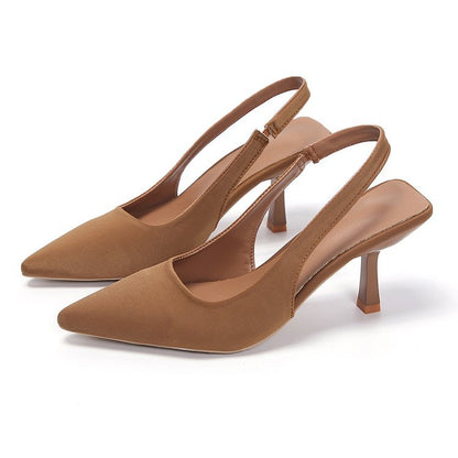 Women's Slingback Pumps with Pointed Toe and Low Heel – Elegant Shoes for the Office, Parties, Weddings, and Smart Casual Styles