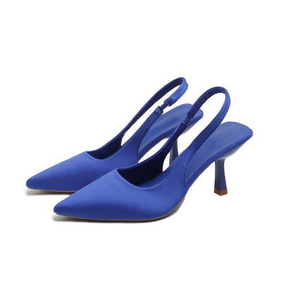 Women's Slingback Pumps with Pointed Toe and Low Heel – Elegant Shoes for the Office, Parties, Weddings, and Smart Casual Styles