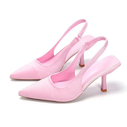 Women's Slingback Pumps with Pointed Toe and Low Heel – Elegant Shoes for the Office, Parties, Weddings, and Smart Casual Styles